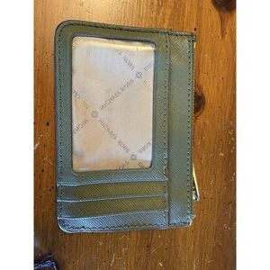 Michael Kors Saffiano Leather Wallet Olive Green With Gold Hardware: See Pics